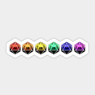 Rainbow D20 Dice Sticker